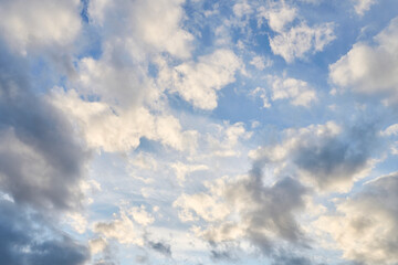 white clouds against blue sky. High quality photo
