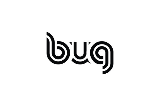 BUG Creative Unique Modern Letter Logo Design. Elegant Monogram Logo Design with Decorative Elements and Typography
