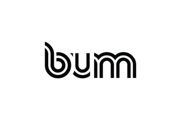 BUM Creative Unique Modern Letter Logo Design. Elegant Monogram Logo Design with Decorative Elements and Typography