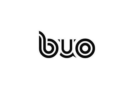 BUO Creative Unique Modern Letter Logo Design. Elegant Monogram Logo Design with Decorative Elements and Typography