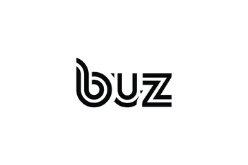 Obraz premium BUZ Creative Unique Modern Letter Logo Design. Elegant Monogram Logo Design with Decorative Elements and Typography