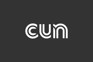CUN Creative Unique Modern Letter Logo Design. Elegant Monogram Logo Design with Decorative Elements and Typography