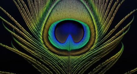 Obraz premium Intricate Peacock Feather Detail with Vibrant Colors