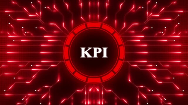 KPI key performance indicator increase optimization business and industrial process. Digital Data moving on Circuit Board and CPU . Computer Processing and organizing data.