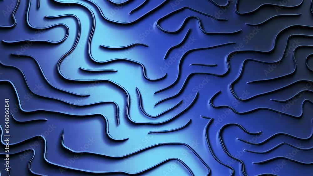 Poster abstract blue wave pattern with flowing lines
