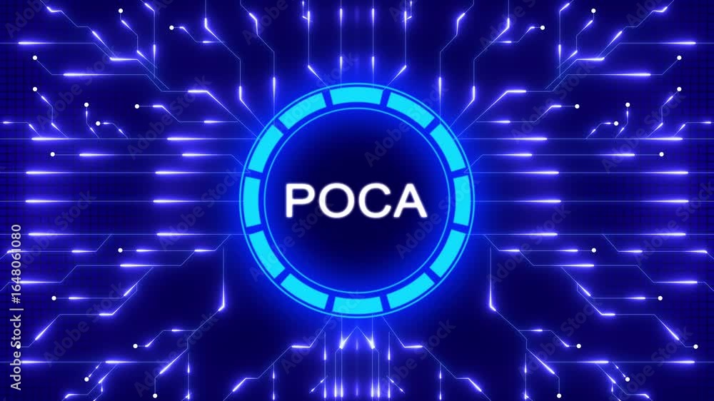 Poster futuristic digital poca concept with circuitry and technology network background