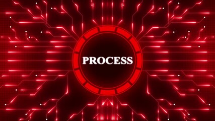 Abstract digital circuit board visualizes process in technology with blue background - Powered by Adobe