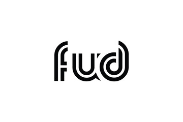 FUD Creative Unique Modern Letter Logo Design. Elegant Monogram Logo Design with Decorative Elements and Typography