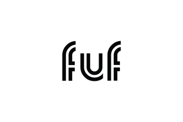 FUF Creative Unique Modern Letter Logo Design. Elegant Monogram Logo Design with Decorative Elements and Typography