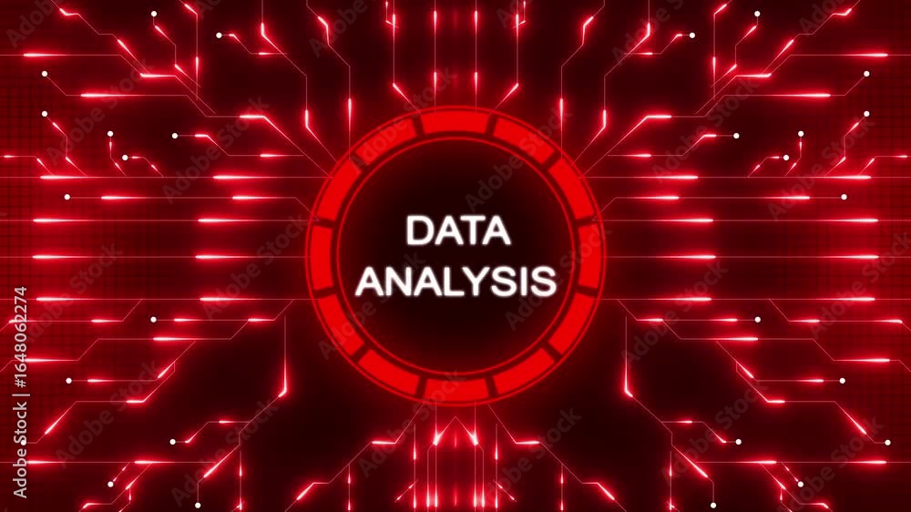 Poster Glowing data analysis concept with futuristic circuitry and digital visualization display