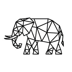 Vector art of geometric elephant outline