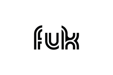 FUK Creative Unique Modern Letter Logo Design. Elegant Monogram Logo Design with Decorative Elements and Typography