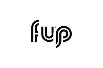 FUP Creative Unique Modern Letter Logo Design. Elegant Monogram Logo Design with Decorative Elements and Typography