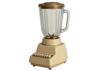 Empty vintage blender with transparent background, ready for mixing