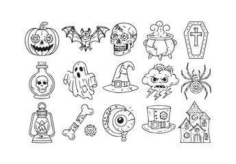 Spooky Halloween Line Art Collection