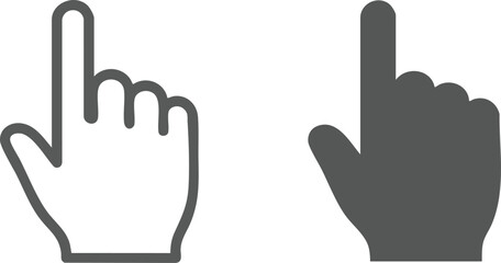 Click cursor icon showing finger pointing up, representing choice, action, and digital selection