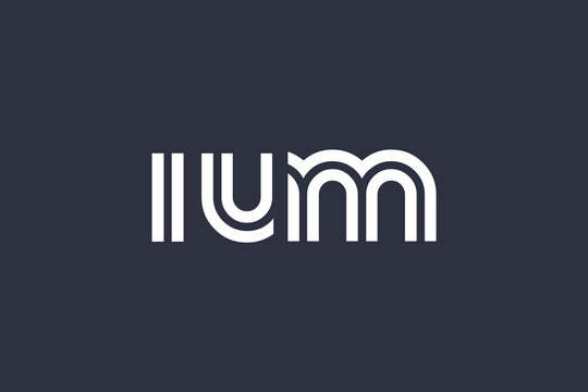 IUM Creative Unique Modern Letter Logo Design. Elegant Monogram Logo Design with Decorative Elements and Typography
