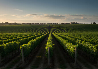 Fototapeta premium A cinematic shot of a vineyard