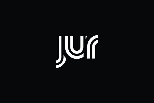 JUR Creative Unique Modern Letter Logo Design. Elegant Monogram Logo Design with Decorative Elements and Typography
