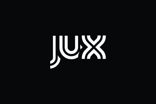 JUX Creative Unique Modern Letter Logo Design. Elegant Monogram Logo Design with Decorative Elements and Typography