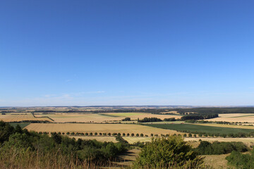 Aussicht vom Berg, Feld, Landschaft, Horizont, Himmel, Natur