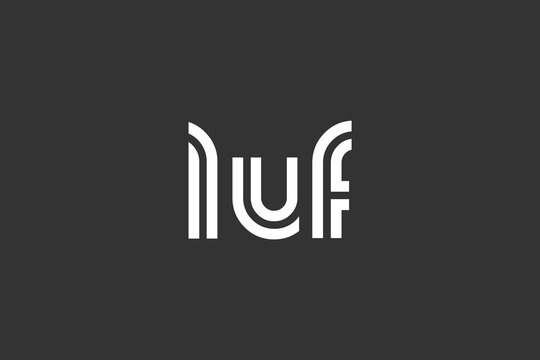 LUF Creative Unique Modern Letter Logo Design. Elegant Monogram Logo Design with Decorative Elements and Typography