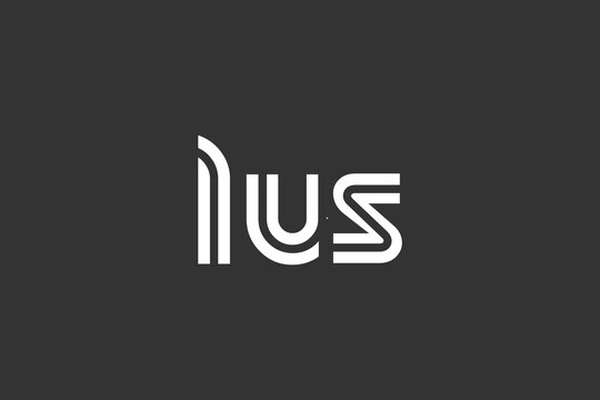 LUS Creative Unique Modern Letter Logo Design. Elegant Monogram Logo Design with Decorative Elements and Typography