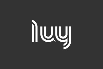LUY Creative Unique Modern Letter Logo Design. Elegant Monogram Logo Design with Decorative Elements and Typography