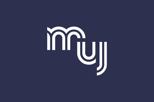MUJ Creative Unique Modern Letter Logo Design. Elegant Monogram Logo Design with Decorative Elements and Typography