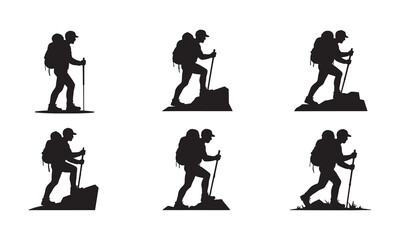 Athlete Running Silhouette Icons for Fitness and Sports