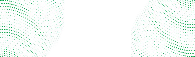 Green halftone dot pattern with a dynamic wavy gradient effect a modern and abstract vector background texture for contemporary designs and wallpapers