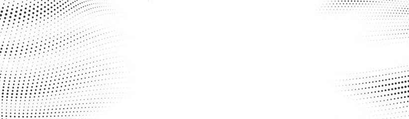 Black and white halftone dot pattern with a dynamic wavy gradient effect a modern and abstract vector background texture for contemporary designs and wallpapers