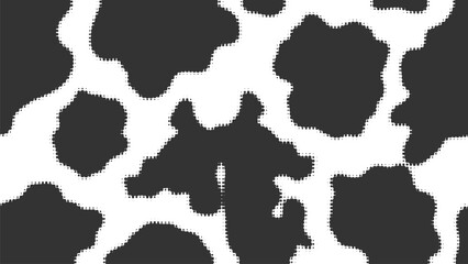 Seamless black and white cowhide pattern a stylish and classic animal print texture for abstract backgrounds and modern farm-inspired designs