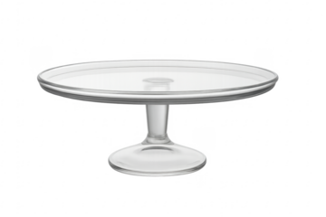 Empty glass cake stand on transparent background, perfect for showcasing your creations
