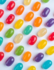 Colorful jelly beans arranged in a pattern