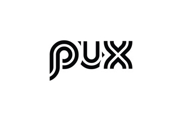PUX Creative Unique Modern Letter Logo Design. Elegant Monogram Logo Design with Decorative Elements and Typography
