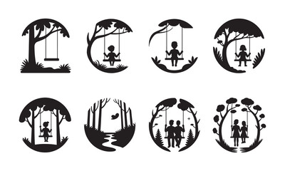 Obraz premium Religious Building Silhouette Icons for Worship and Culture