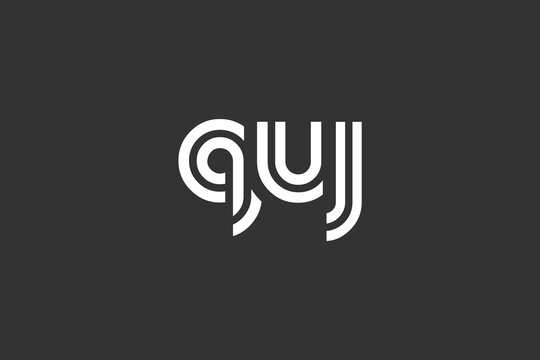 QUJ Creative Unique Modern Letter Logo Design. Elegant Monogram Logo Design with Decorative Elements and Typography