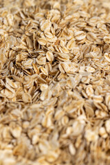 flakes from which porridges and other healthy dishes are prepared, close up