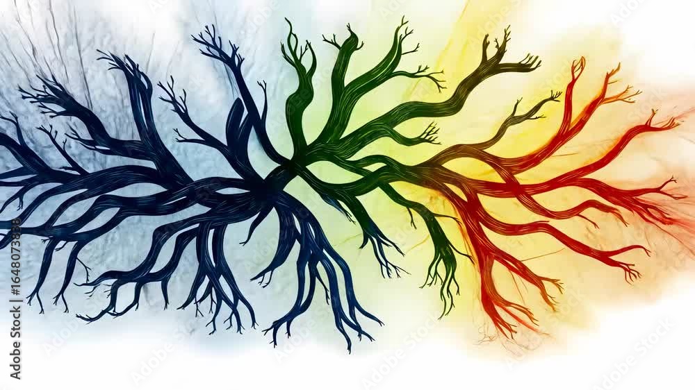 Poster abstract branch structure representing growth and connectivity