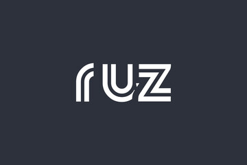RUZ Creative Unique Modern Letter Logo Design. Elegant Monogram Logo Design with Decorative Elements and Typography