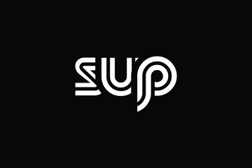 SUP Creative Unique Modern Letter Logo Design. Elegant Monogram Logo Design with Decorative Elements and Typography