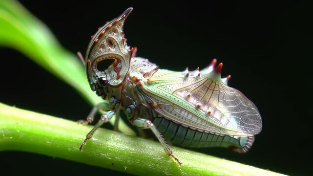 Ornate insect on a stem