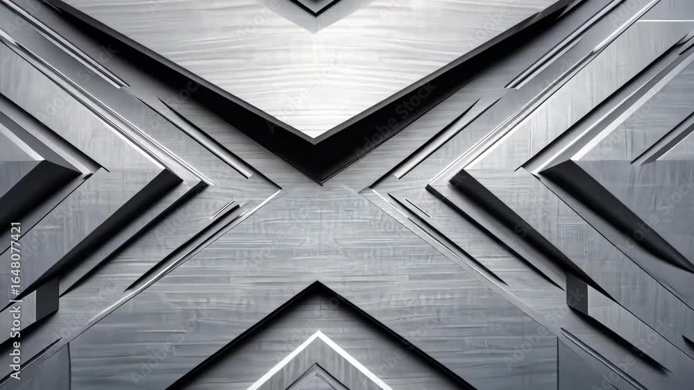 Poster abstract geometric patterns with metallic texture