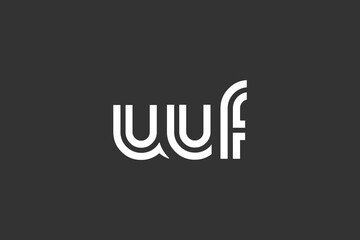 UUF Creative Unique Modern Letter Logo Design. Elegant Monogram Logo Design with Decorative Elements and Typography