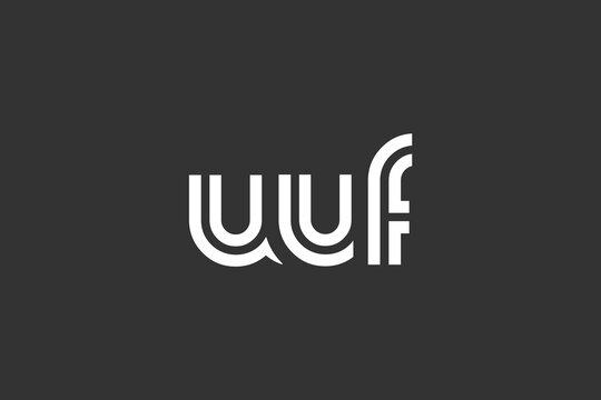 UUF Creative Unique Modern Letter Logo Design. Elegant Monogram Logo Design with Decorative Elements and Typography