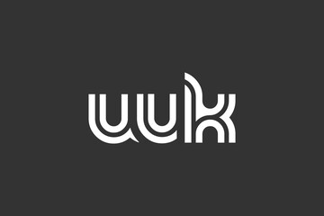 UUK Creative Unique Modern Letter Logo Design. Elegant Monogram Logo Design with Decorative Elements and Typography