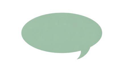 Green Oval Speech Bubble for Communication and Dialogue Isolated on Transparent Background Vector Illustration