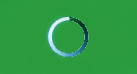 Modern loading ring animation with bright blue glow on a vibrant green background