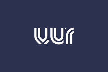 VUR Creative Unique Modern Letter Logo Design. Elegant Monogram Logo Design with Decorative Elements and Typography